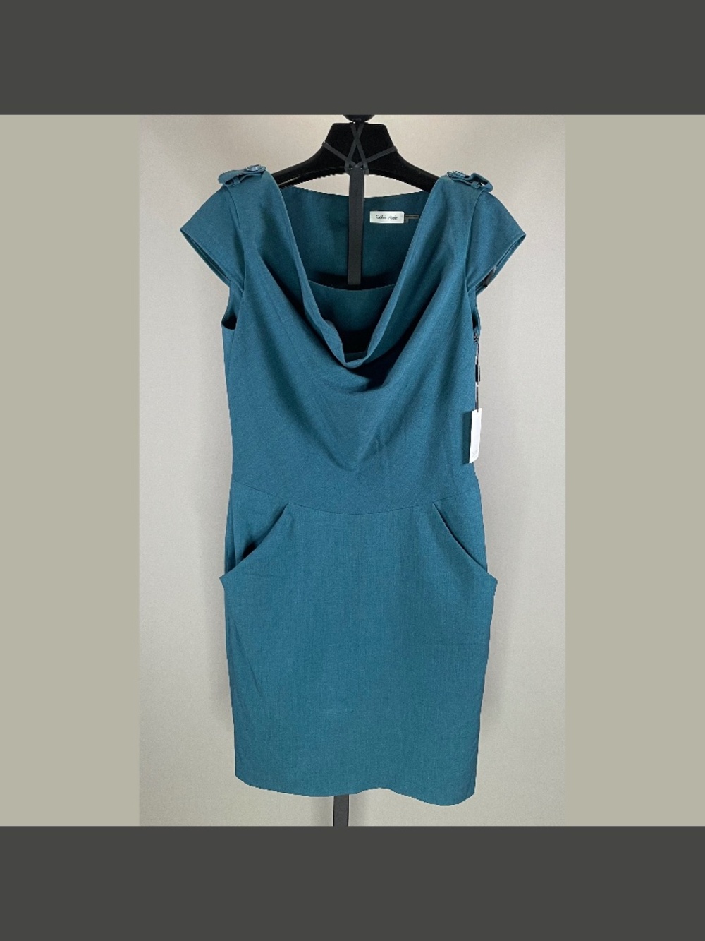 NEW Calvin Klein Dress Womens 8 blue teal pencil sheath cocktail classic